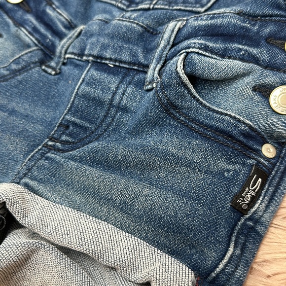 Girls Silver Overall Shorts - Picture 3 of 3